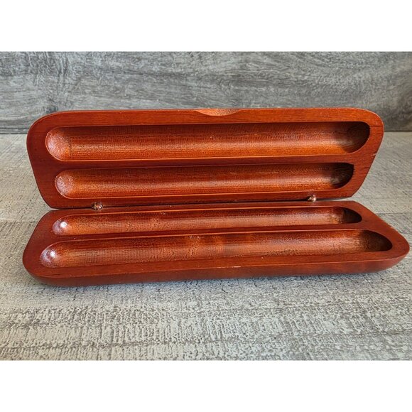 Michael C. Fina Fifth Avenue Wood Two Ballpoint Pen Set In Wood Box Retired b205 - Picture 8 of 9